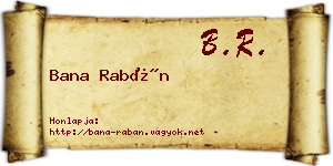 Bana Rabán névjegykártya